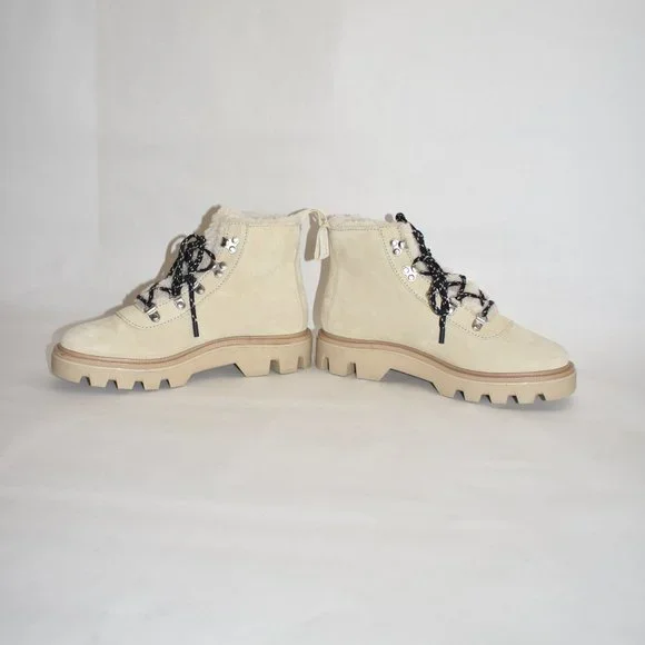 $650 RAG & BONE Natural Lace-up Shearling Ankle Boots COMBAT PLATFORM  39 (PA3) - Picture 4 of 10